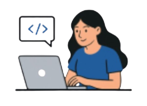 image d'une femme sur un pc